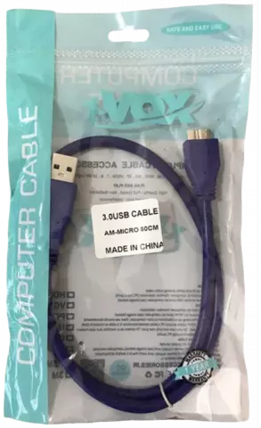 کابل هارد اکسترنال 60 سانتی متری USB 3.0 به Micro B برند VOX