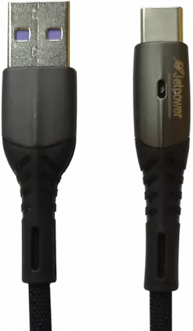 کابل شارژ 1 متری USB به TYPE-C چراغ دار جت پاور