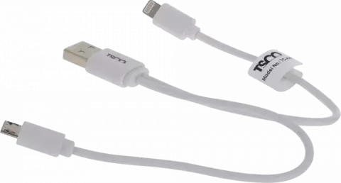 کابل شارژ 20 سانتی متری USB به MICRO USB/TSCO LIGHTNING مدل TC-A28
