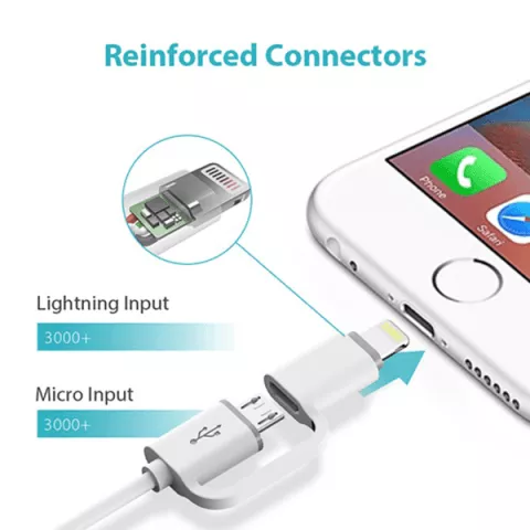 کابل شارژ 1 متری MICRO USB بهROMOSS LIGHTNING مدل CB20