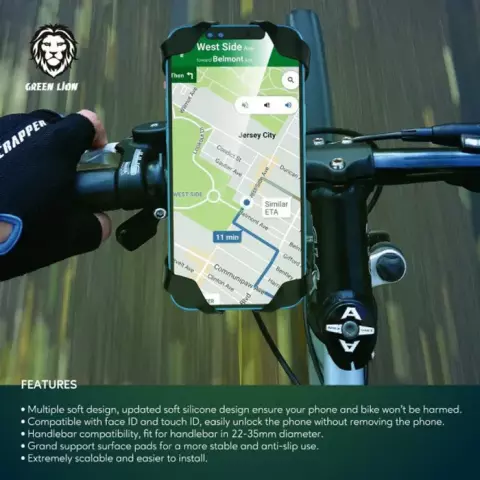 نگهدارنده موبایل دوچرخه و موتور Green Lion مدل Cycle Holder Plus