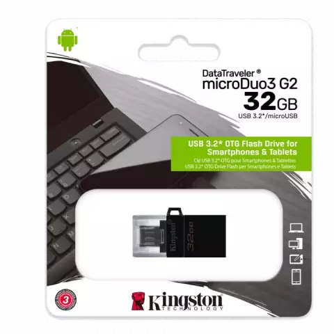 فلش مموری 32 گیگابایت Kingston مدل DataTraveler MicroDuo 3 G2