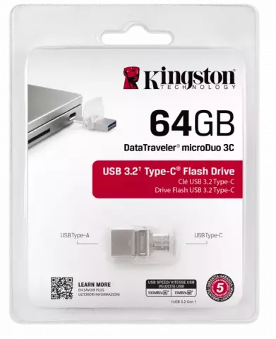 فلش مموری 64 گیگابایت Kingston مدل DataTraveler microDuo 3C