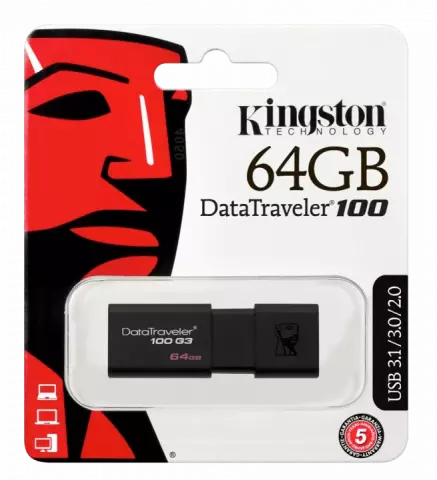 فلش مموری 64 گیگابایت Kingston مدل DataTraveler 100 G3