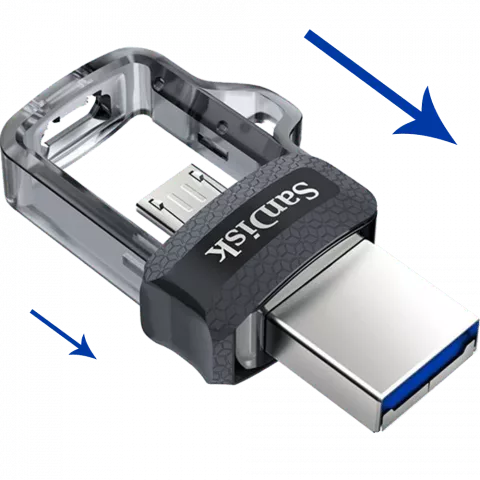 فلش مموری 16 گیگابایت Sandisk مدل ULTRA DUAL DRIVE M3.0