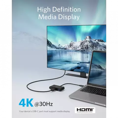 هاب 3 پورت Anker مدل A8339 3-IN-1 USB-C