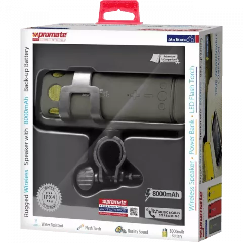 پاور بانک و اسپیکر قابل حمل PROMATE مدل BIKERMATE