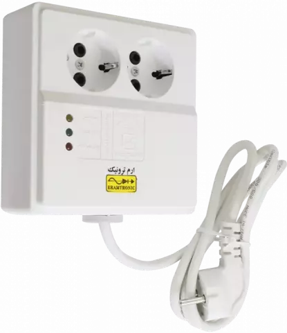 چند راهی برق و محافظ یخچال و فریزر ERAMTRONIC مدل AP2SC-R
