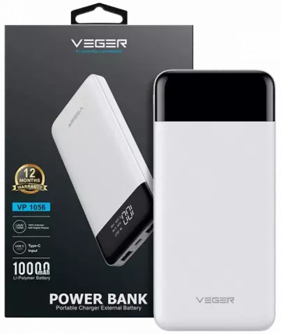 پاور بانک 10000میلی آمپر ساعت VEGER مدل VP-1056