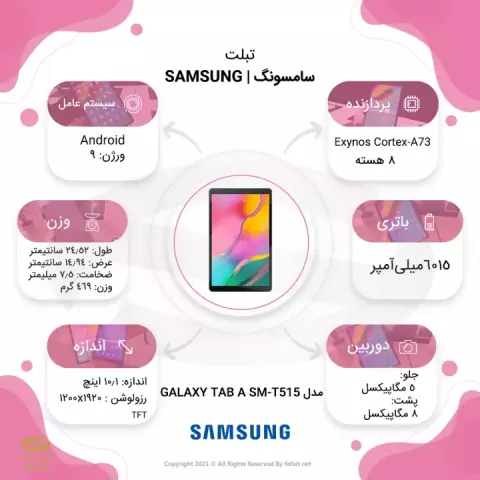 تبلت 10.1اینچی Samsung مدل GALAXY TAB A SM-T515