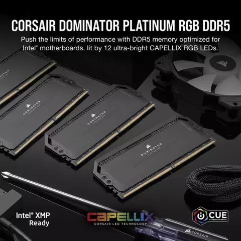 رم دسکتاپ (32GB*2) 64 گیگابایت Corsair مدل DOMINATOR PLATINUM RGB DDR5 5600MHz