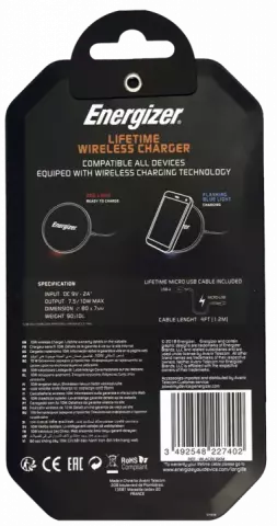 شارژر بی‌سیم Energizer مدل  WLACBLBKM