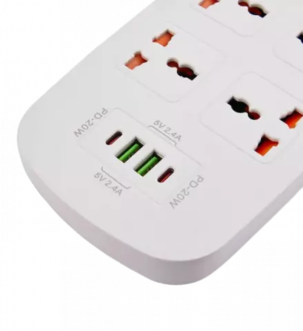 چند راهی برق و محافظ Green Lion مدل GNPS2PDWH