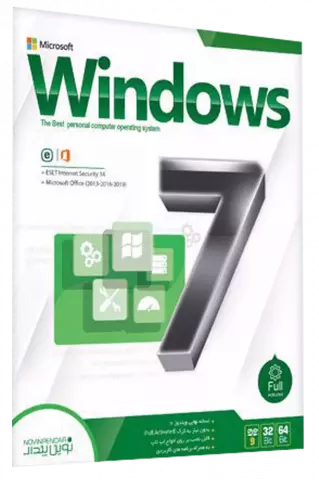 سیستم عامل Windows 7 نسخه 64 و 32 بیتی به همراه ESET Internet Security 14 و Microsoft Office (2013-2016-2019) شرکت نوین پندار