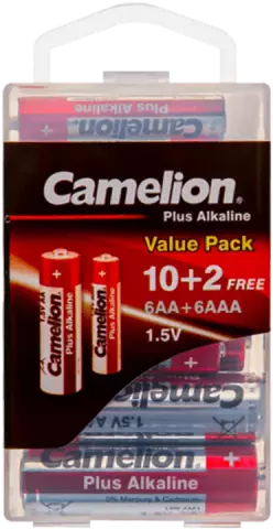 باتری قلمی و نیم قلمی Camelion مدل PLUS ALKALINE 6LR6+6LR03-PBH
