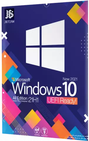سیستم عامل Windows 10 21H1 UEFI Ready All Edition New 2021 نسخه 64 بیتی شرکت JB-TEAM