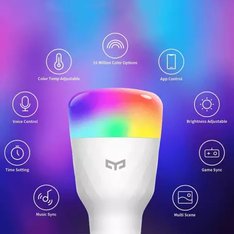 لامپ حبابی رنگی LED هوشمند 8.5 وات شيائومی مدل Yeelight YLDP13YL 1S