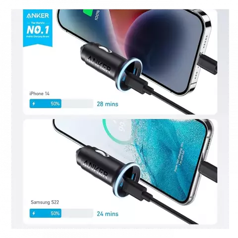 شارژر فندکی Anker مدل 323Car Charger A2735