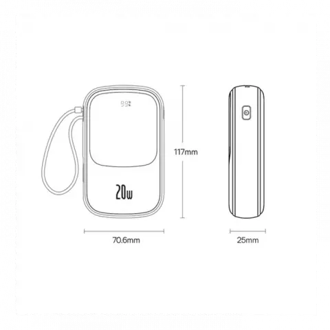 پاور بانک 10000 میلی‌آمپر ساعت Baseus مدل Qpow Pro PPQD2-10I