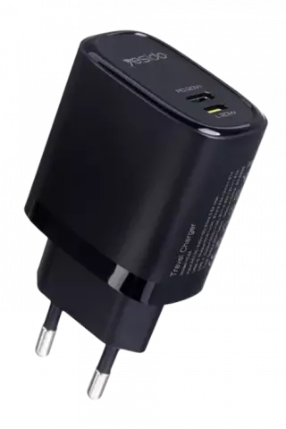 شارژر دیواری Yesido مدل  YC44 به همراه یک کابل Type-C به Lightning