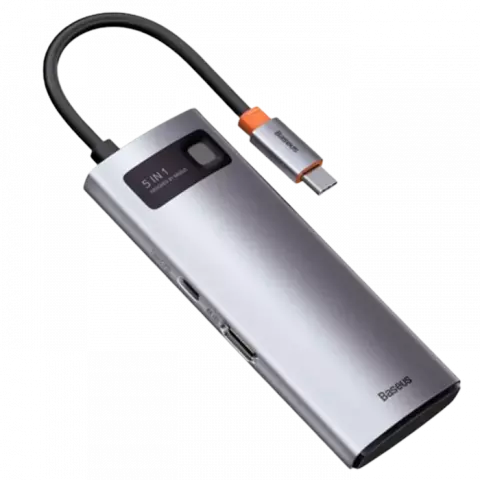هاب 5 پورت Baseus مدل Metal Gleam 5 in 1 WKWG020013