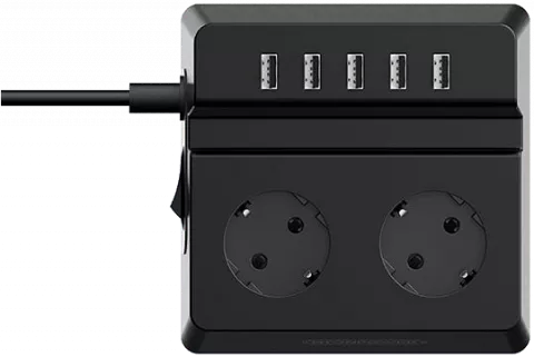 چند راهی برق و محافظ ORICO مدل ODC-2A5U-V1-EU