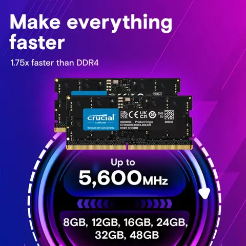 رم لپ تاپ 32 گیگابایت Crucial مدل CT32G52C42S5 DDR5 5200MHz