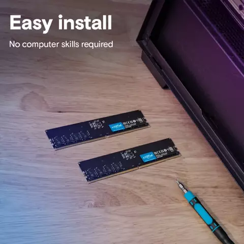 رم دسکتاپ (16GB*1) 16 گیگابایت Crucial مدل CT16G52C42U5 DDR5 5200MHz