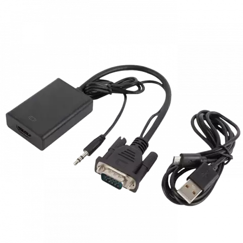کابل تبدیل VGA به HDMI دی نت همراه با کابل AUX