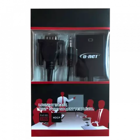 کابل تبدیل VGA به HDMI دی نت همراه با کابل AUX