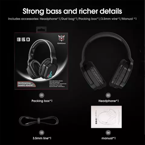هدفون بی سیم گیمینگ Onikuma مدل B60