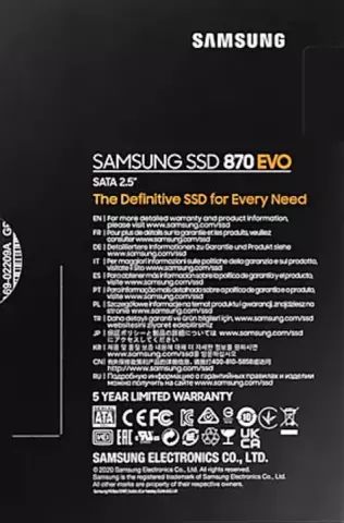 حافظه SSD اینترنال 250 گیگابایت Samsung مدل  870 EVO