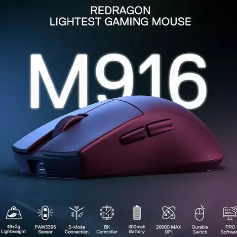 موس بی سیم گیمینگ Redragon مدل M916 PRO 4K