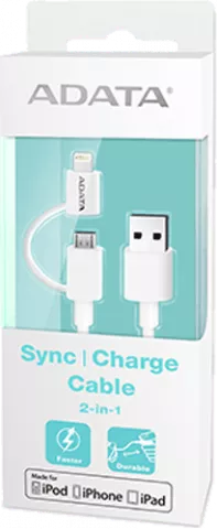کابل USB به ADATA LIGHTNING مدل AMFI2IN1
