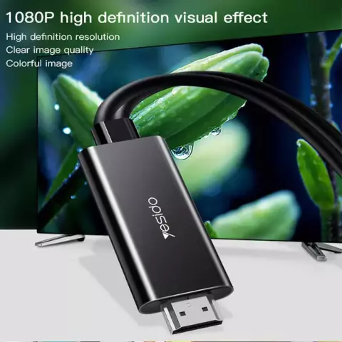 تبدیل 2 متری HDMI به USB-C، microUSB و Lightning یسیدو مدل HM05