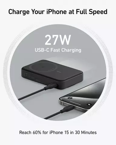 پاوربانک 10000 میلی آمپر ساعت Anker مدل PowerCore 10K (MagGo) A1654