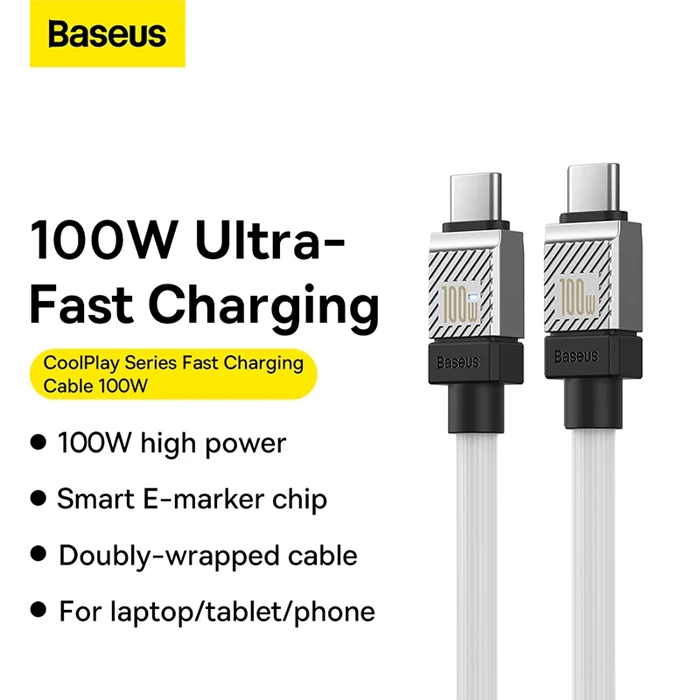 کابل شارژ 1 متری USB به Type-C باسئوس مدل COOLPLAY CAKW-000602