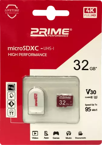 مموری کارت 32 گیگابایت PRIME به همراه ریدر