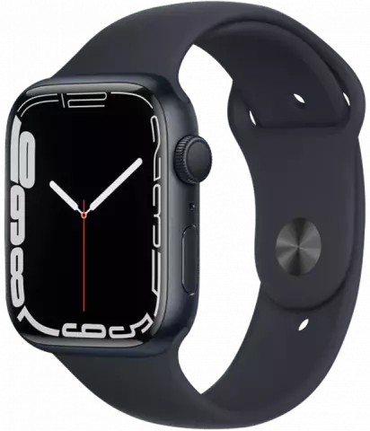 ساعت هوشمند اپل واچ سری 7 مدل 45MM MIDNIGHT ALUMINUM CASE با بند اسپورت مشکی