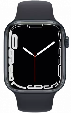 ساعت هوشمند اپل واچ سری 7 مدل 45MM MIDNIGHT ALUMINUM CASE با بند اسپورت مشکی