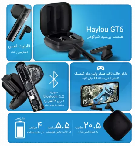 ایرفون بلوتوث Xiaomi مدل HAYLOU GT6