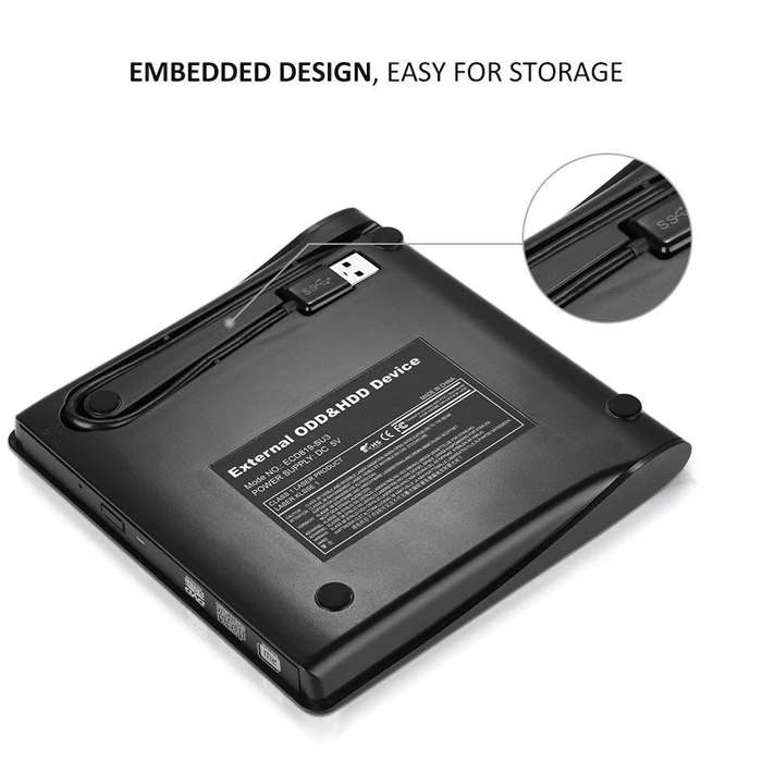 باکس دی وی دی رایتر اکسترنال D-Net مدل USB3.0 9.5mm