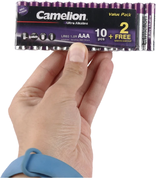 باتری نیم قلمی 12 عددی Camelion مدل Ultra Alkaline LR03-SP10+2UT