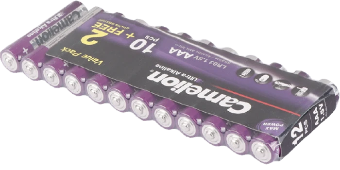 باتری نیم قلمی 12 عددی Camelion مدل Ultra Alkaline LR03-SP10+2UT