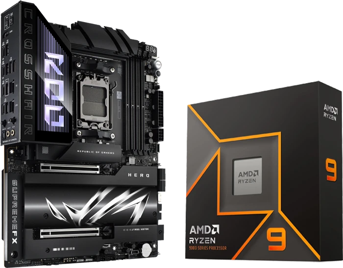 باندل مادربرد Asus ROG Crosshair X870E Hero به همراه پردازنده AMD Ryzen 9 9950X