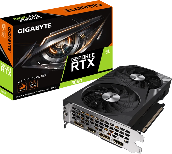 کارت گرافیک GIGABYTE مدل GeForce RTX 3060 WINDFORCE OC 12G (rev. 1.0)