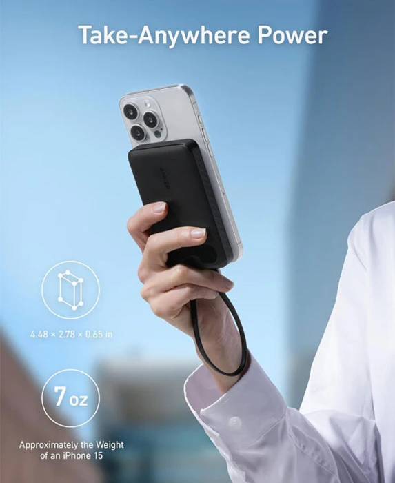 پاور بانک 10000 میلی‌آمپر ساعت Anker مدل Pocket sized A1388