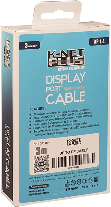 کابل 3 متری Display Port کی نت پلاس مدل KP-CDP1430
