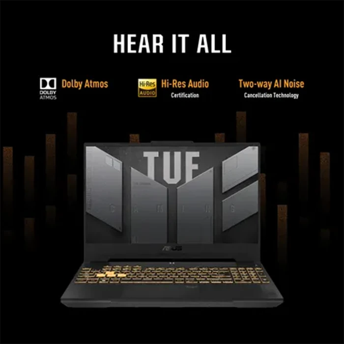 لپ تاپ گیمینگ 15.6 اینچ Asus مدل TUF Gaming F15 FX507ZC4-HN231 (i7 12700H-16GB-512GB SSD-RTX3050-FHD-Backlight)