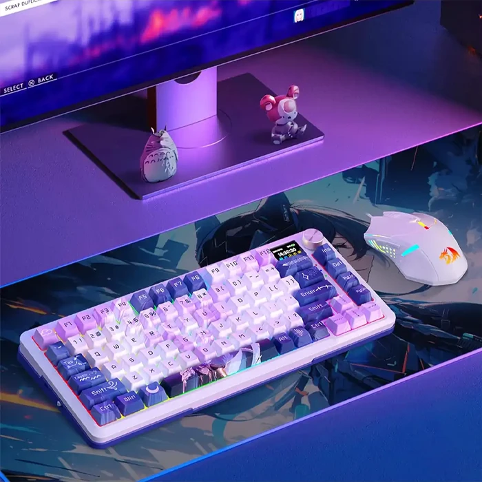 کیبورد بی سیم گیمینگ Redragon مدل K708 AK PRO RGB با سوئیچ کرمی